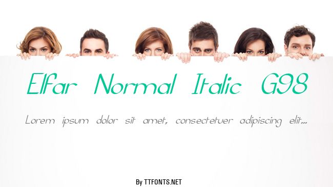 Elfar Normal Italic G98 example